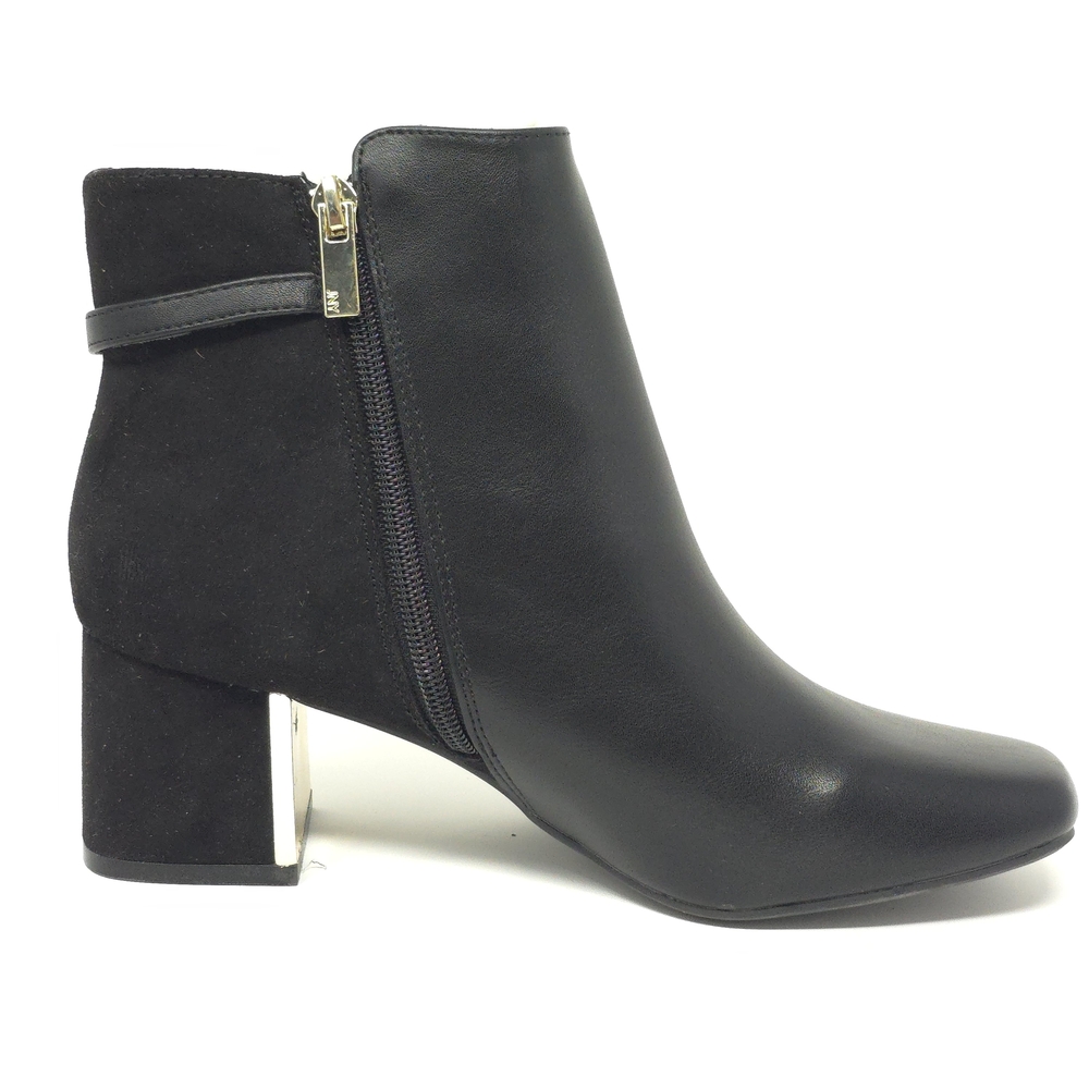 Jones New York Dress Booties with Block Heel and Gold Zip Ankle Boots 7M - Picture 5 of 16